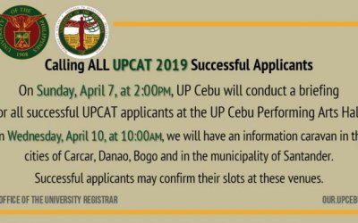 UPCAT Confirmation Caravan on April 7 and 10, 2019