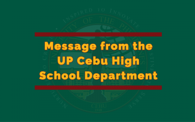 Message from the UP Cebu High School Department