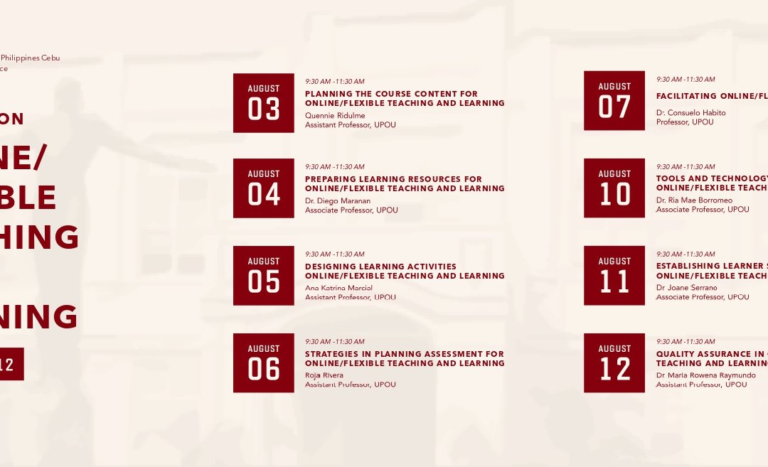 A Webinar Series on Online/Flexible Teaching and Learning