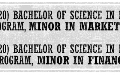 Institution of the BS Management Minor in Marketing and BS Management Minor in Finance