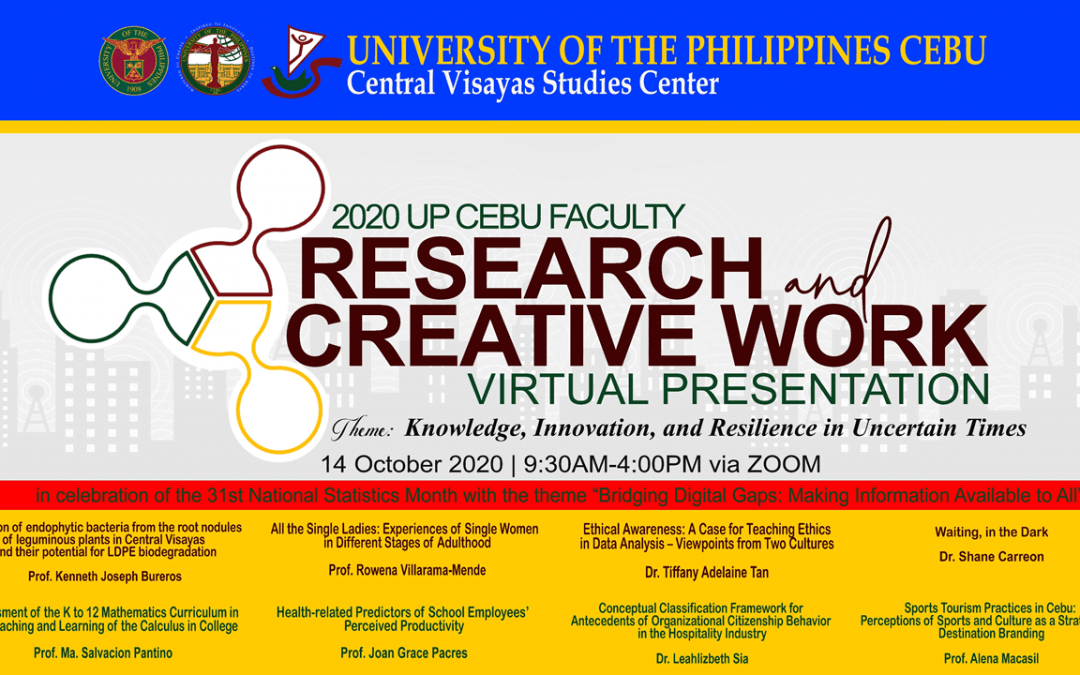 UP Cebu Faculty Research and Creative Work Virtual Presentation, 14 October 2020