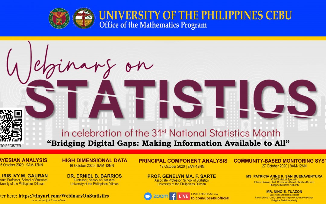UP Cebu Math Program hosts Webinars on Statistics for the 31st National Statistics Month