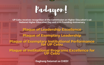 UP Cebu awarded during CHED’s 1st National Higher Education Day and 27th Founding Anniversary
