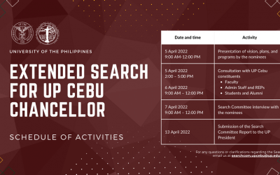 NOMINEES ARE IN for Extended Search for UP Cebu Chancellor
