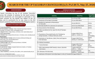 Search for the next UP Tacloban Chancellor extended